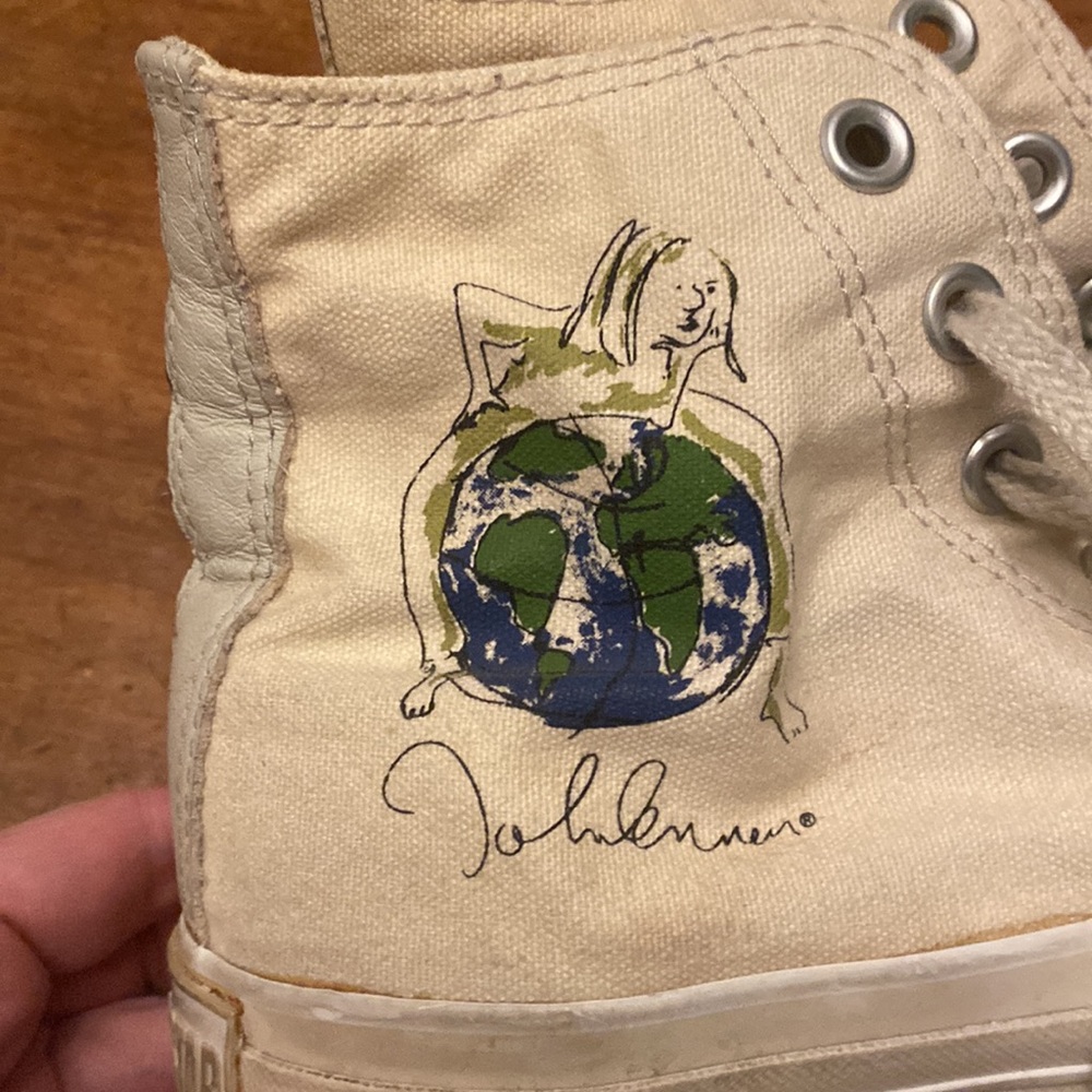 Incredible John Lennon “Imagine” converse hi tops -FIRM-